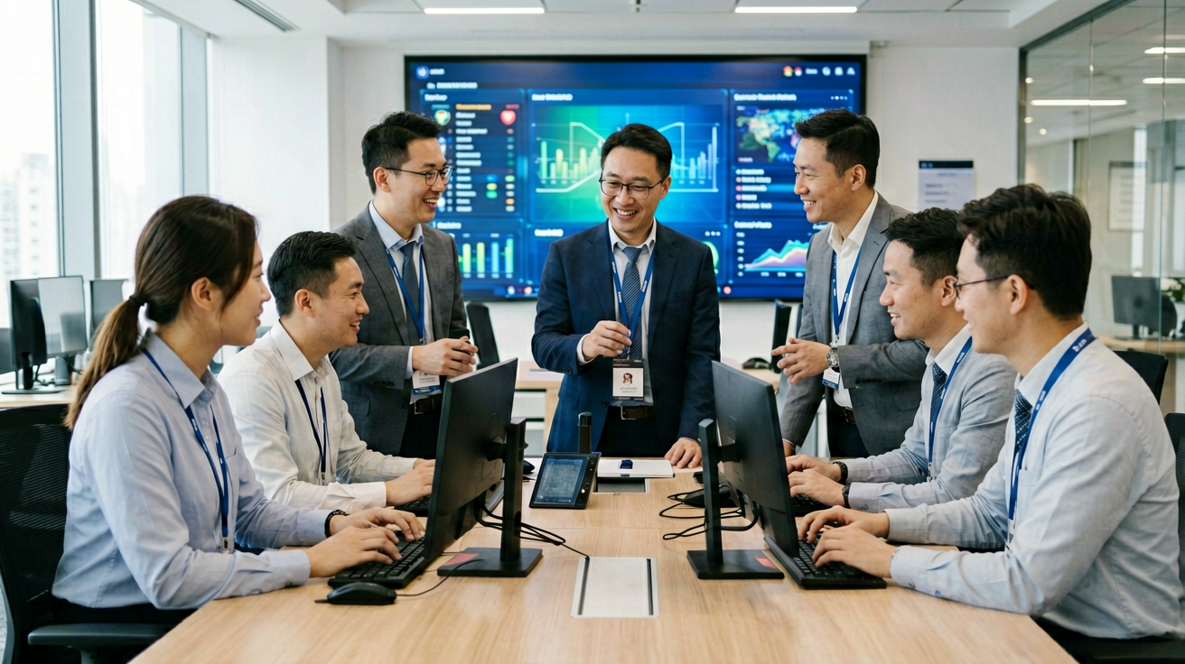 score电竞公司团队与数据监控照片